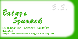 balazs sznopek business card